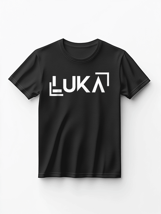 Custom LUKA Black T-Shirt - Bold and Modern Personalized Style