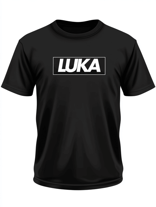 Custom LUKA Sleek Black T-Shirt with Bold LUKA Statement