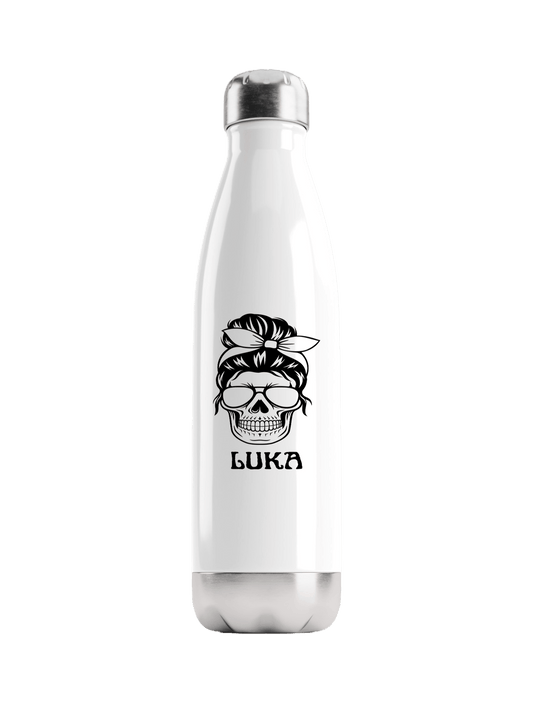 LUKA Personalized Skull Water Bottle