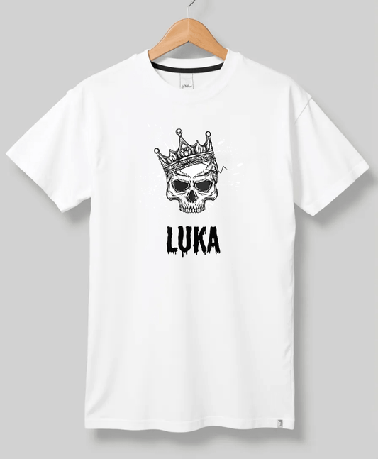 Personalized "LUKA" Skull Design T-Shirt with LUKA Typography