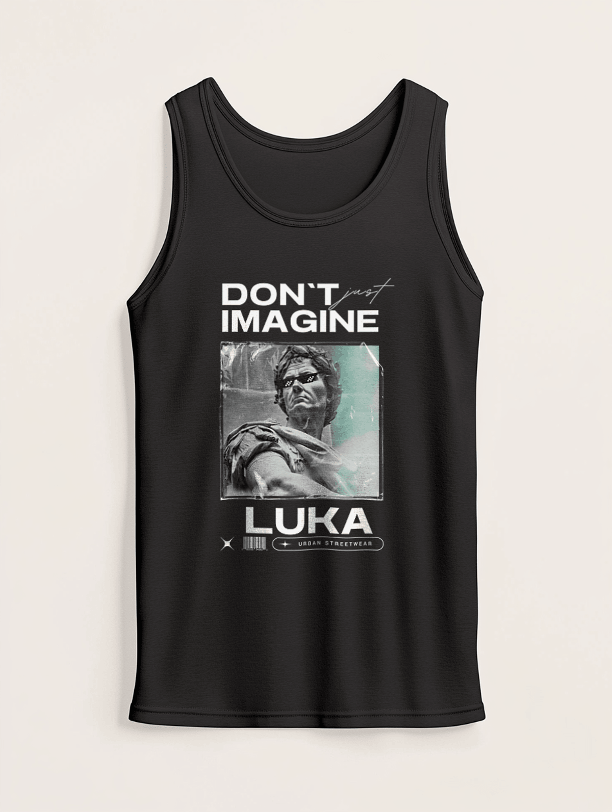 LUKA Personalized Tank Top with Black & White Portrait
