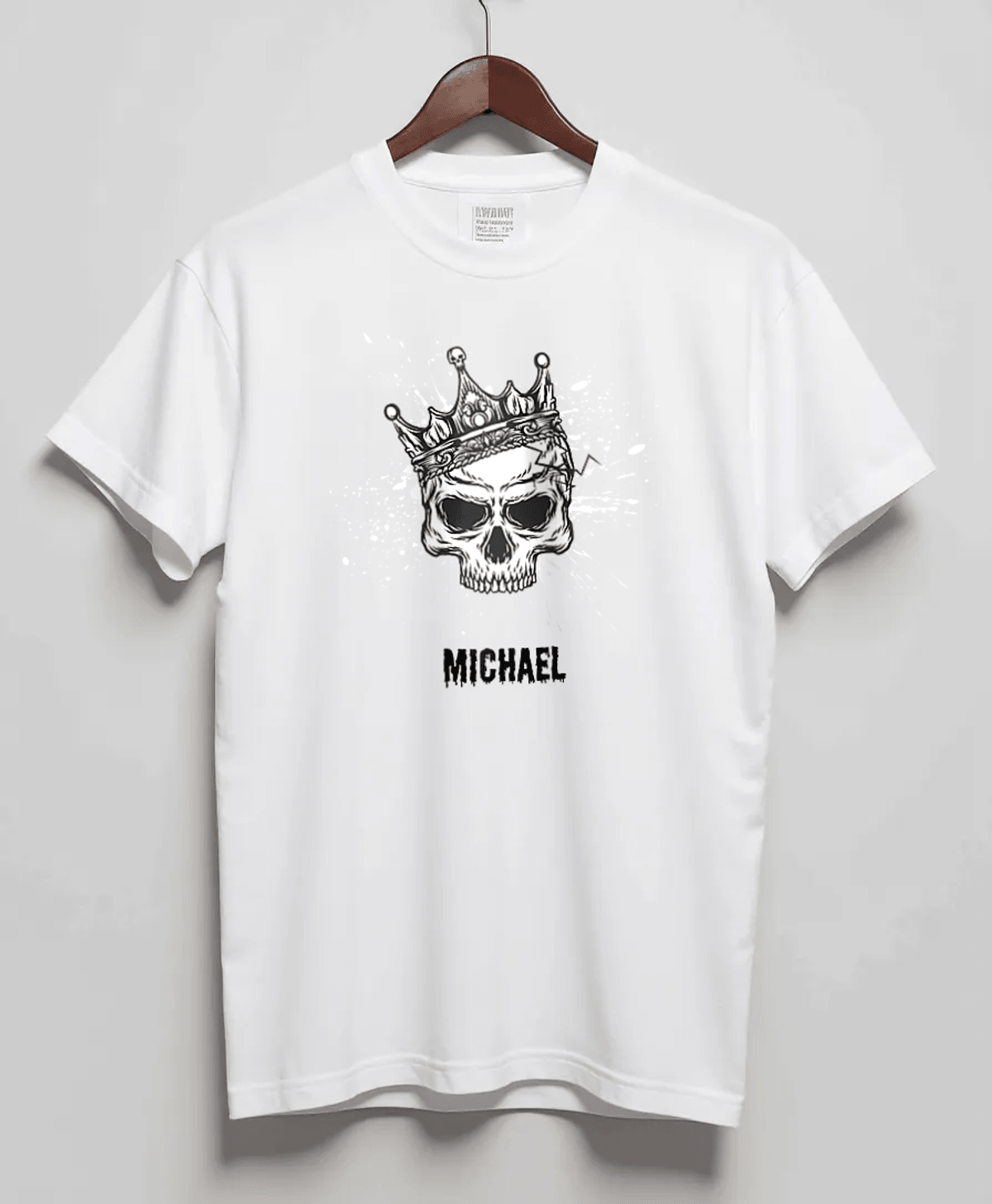 MICHAEL Skull Crown T-Shirt: Edgy & Personalized
