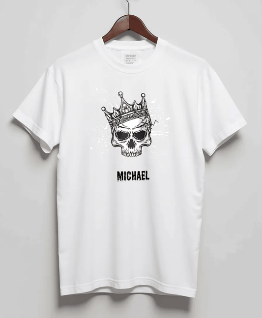 MICHAEL Skull Crown T-Shirt: Edgy & Personalized