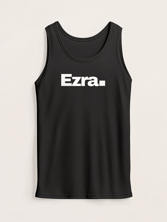 Custom Black EZRA Tank Top - Personalized Stylish & Quality Crafted