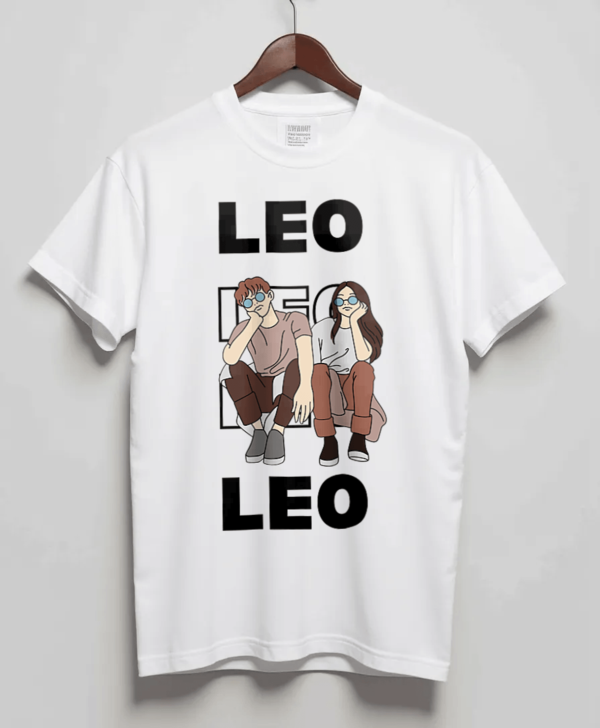 LEO Personalized T-Shirt With Artistic LEO Print and Quality Fabric