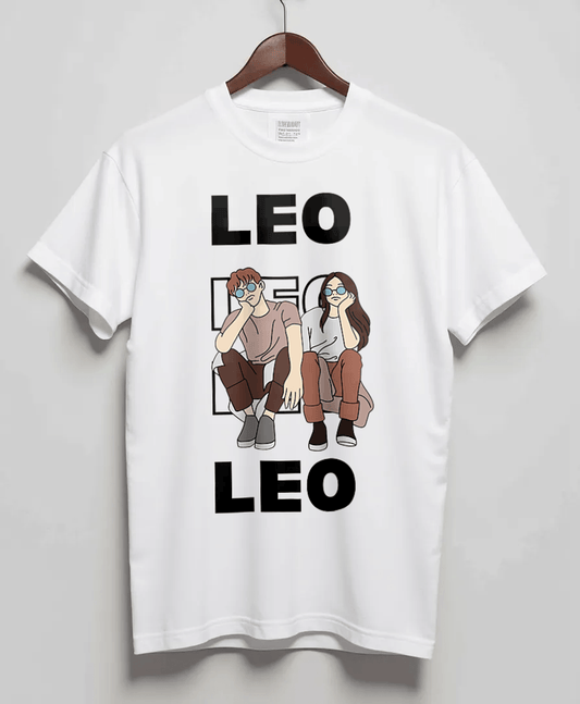 LEO Personalized T-Shirt With Artistic LEO Print and Quality Fabric