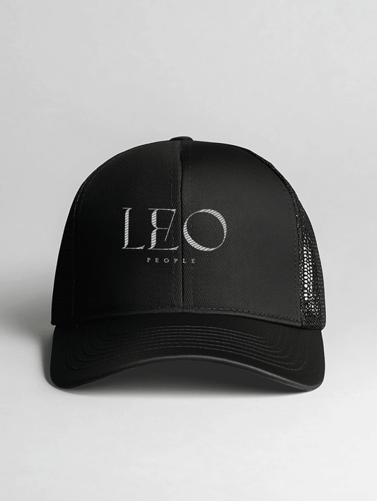 Elegant LEO Personalized Hat - Classic Black Design