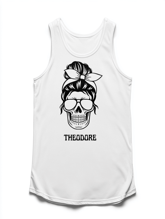 THEODORE's Edgy Skull Design Tank Top