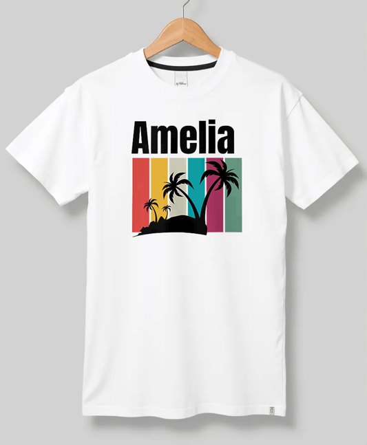 AMELIA's Tropical Charm T-Shirt with Palm Design