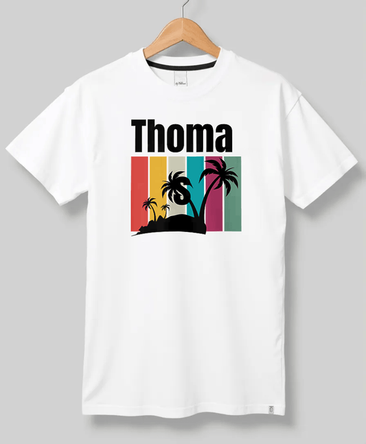 THOMAS's Tropical Charm T-Shirt with Palm Design