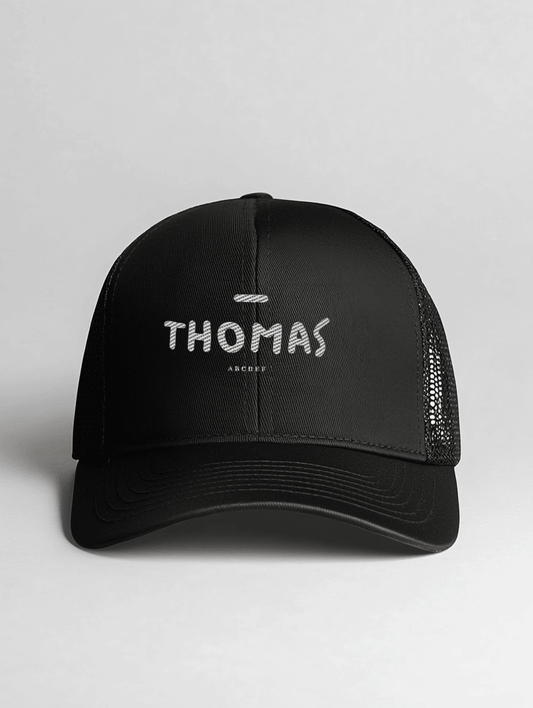 THOMAS Personalized Black Cap - Chic Design