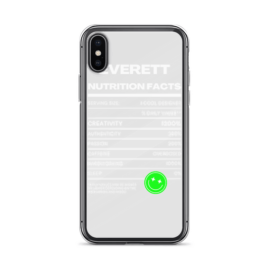EVERETT's Personalized Nutrition Facts Phone Case