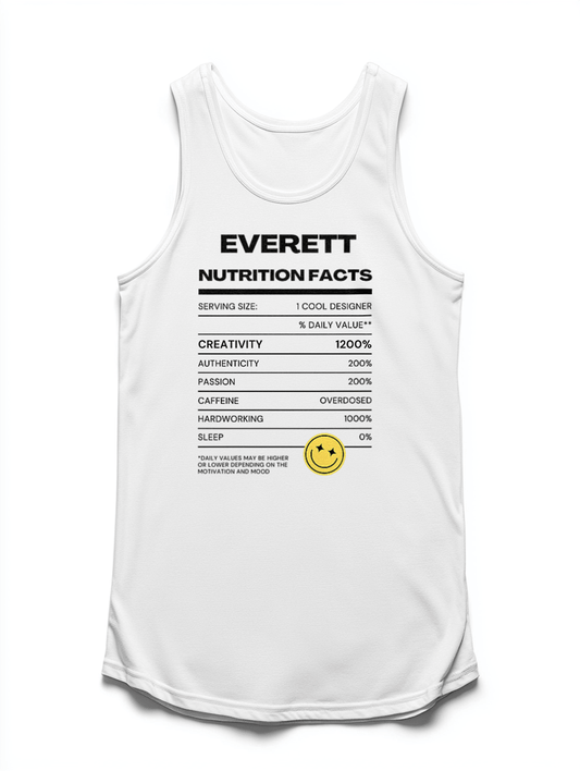 EVERETT's Personalized 'Nutrition Facts' Tank Top