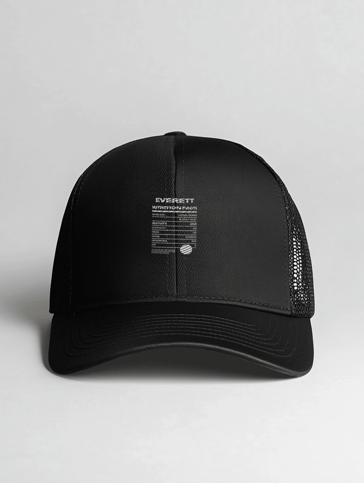 EVERETT's Personalized Black Cap - Modern Design