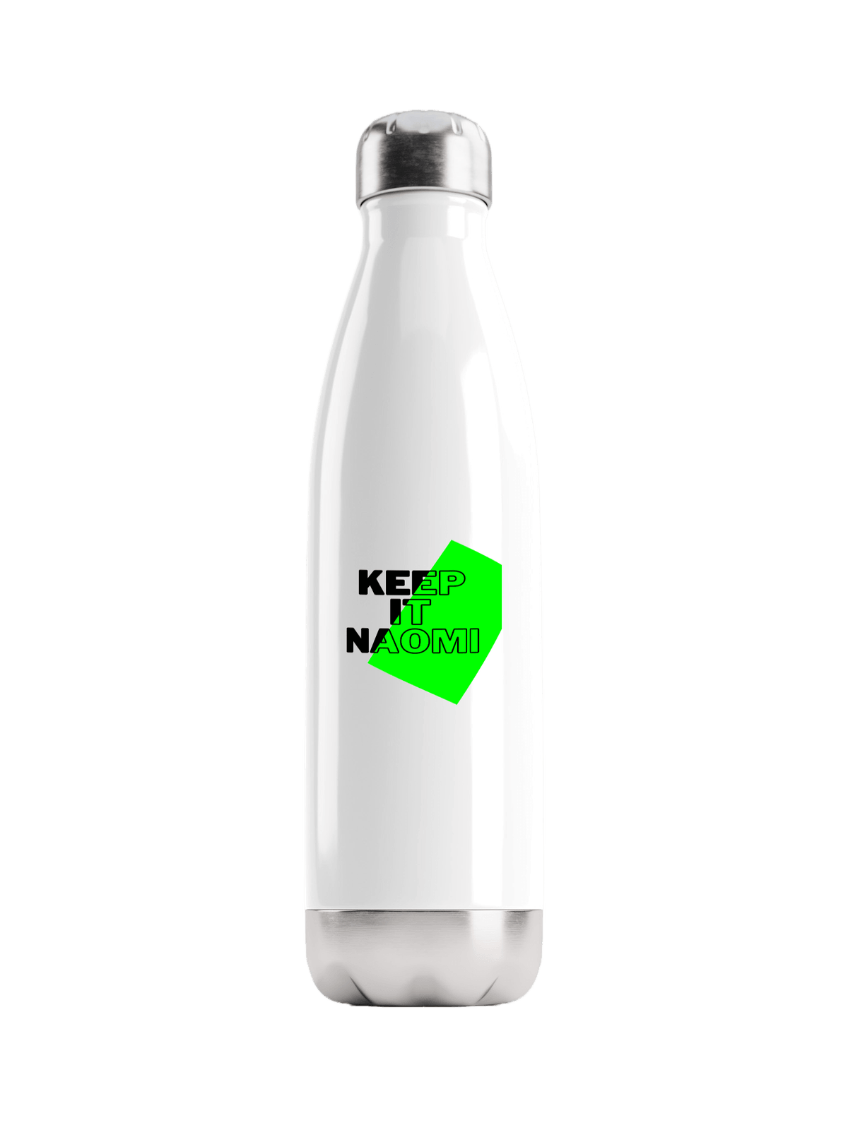 NAOMI Personalized Black & White Water Bottle