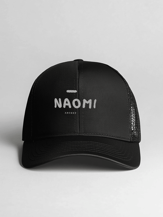 NAOMI Personalized Black Cap - Chic Design