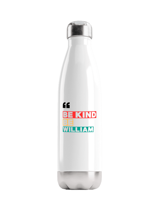 WILLIAM Personalized Water Bottle - Motivational Design