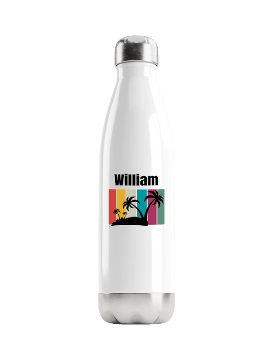 WILLIAM's Tropical Design Personalized Water Bottle