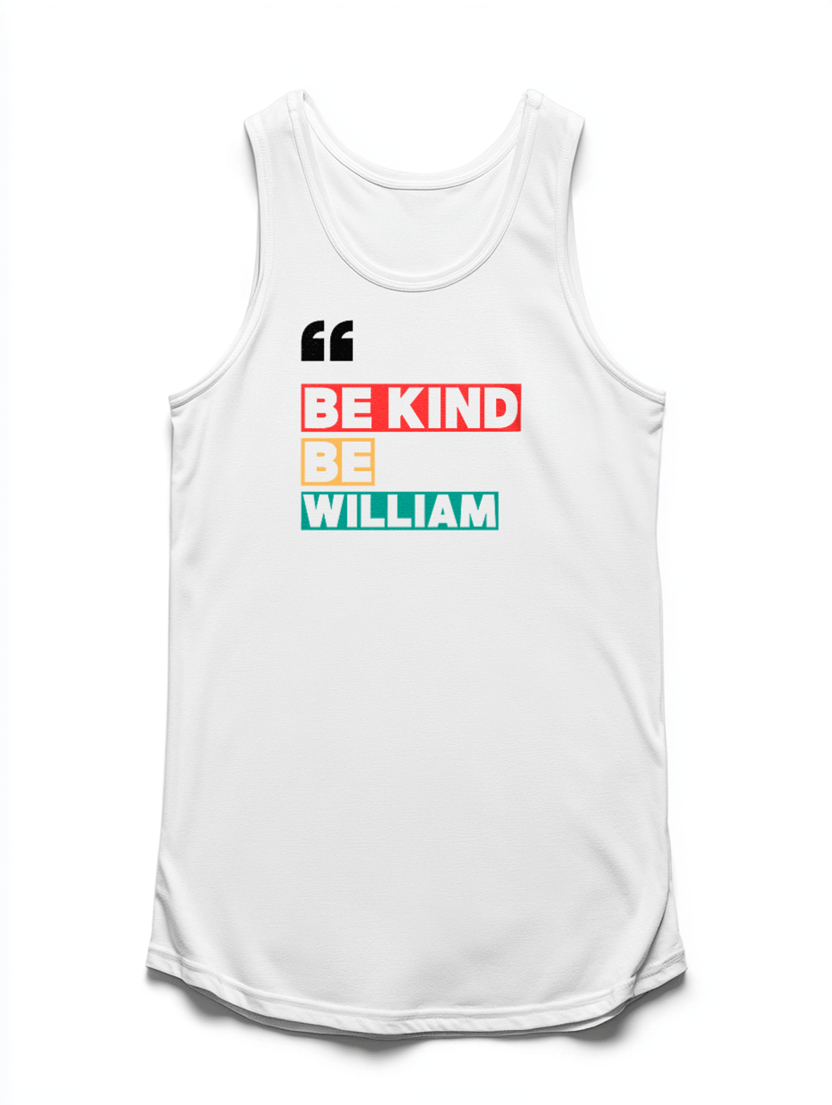WILLIAM's Bold 'BE KIND' Personalized Tank Top
