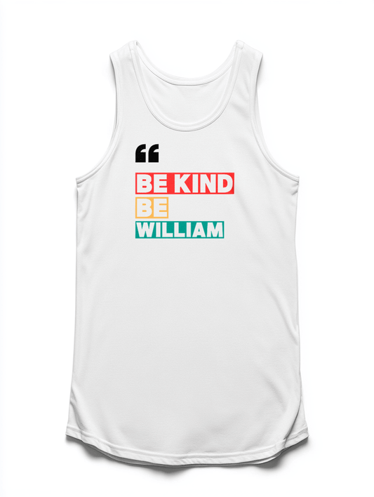 WILLIAM's Bold 'BE KIND' Personalized Tank Top