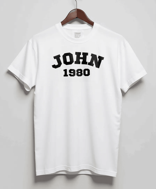 Premium JOHN 1980 White T-Shirt - Personalized & Timeless Style