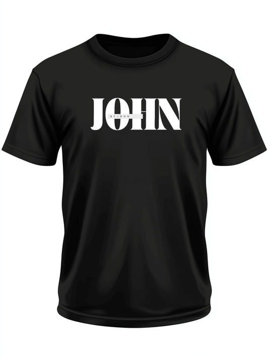 Custom JOHN Design Black T-shirt - Add Personal Touch with JOHN
