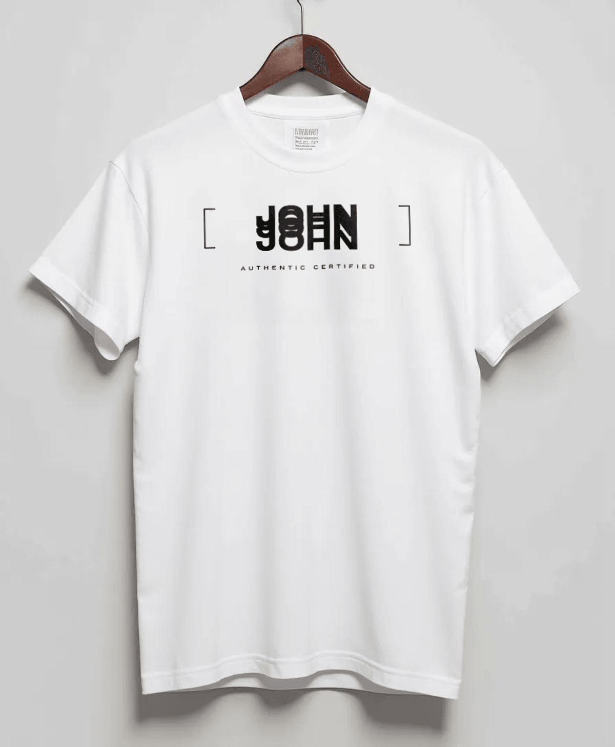 Authentic Certified" Personalized T-Shirt featuring JOHN