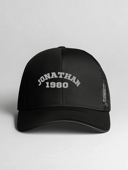 JONATHAN Personalized Trucker Hat - Varsity Design
