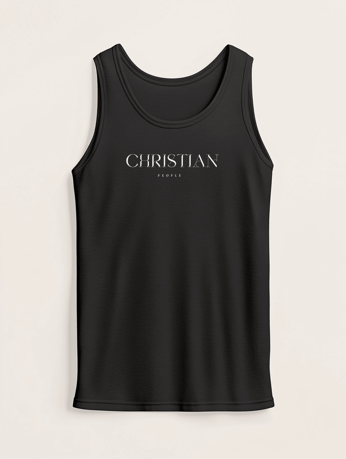 CHRISTIAN's Sleek Black Tank Top | Personalized Style