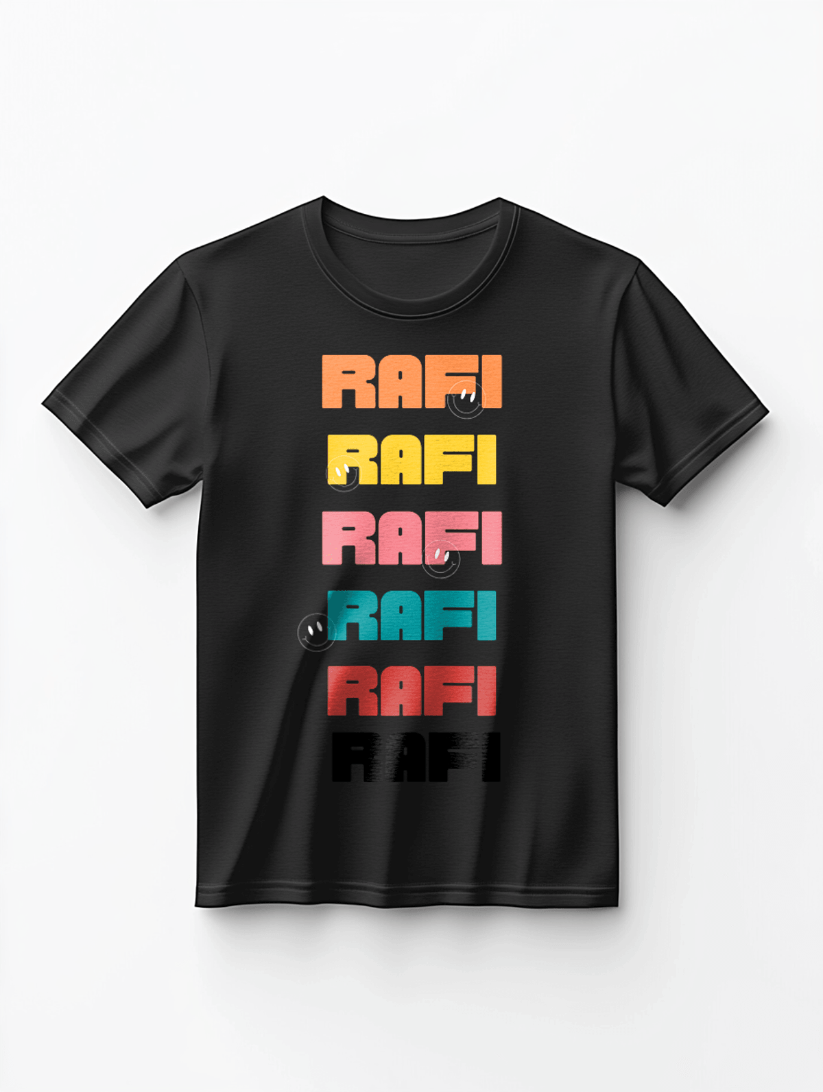 Personalized 'RAFI' T-Shirt: Multicolor, Fun, & Unique!