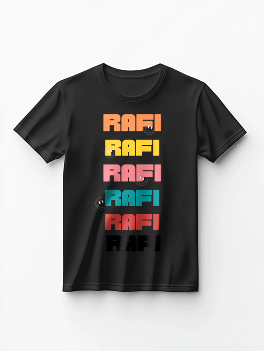 Personalized 'RAFI' T-Shirt: Multicolor, Fun, & Unique!