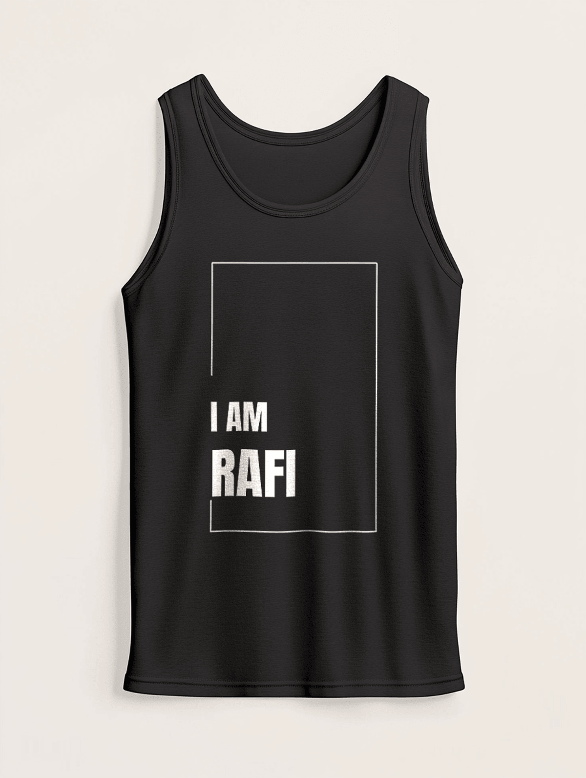 Personalized Statement RAFI Tank Top in Classic Black