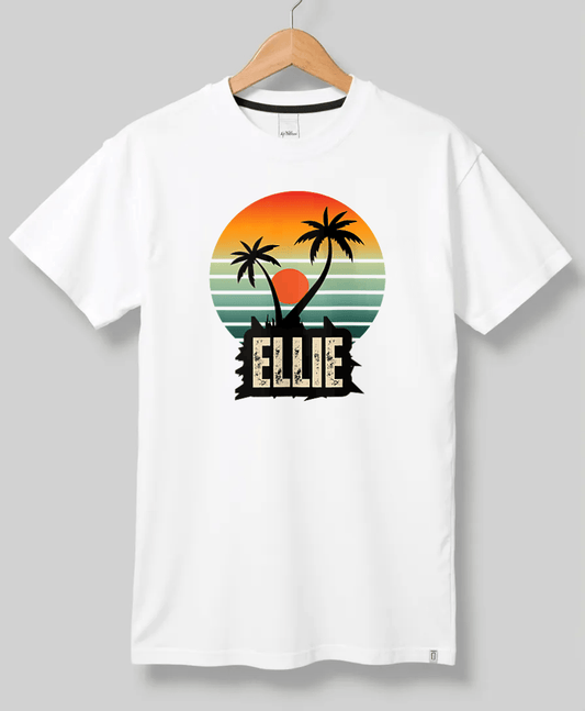 ELLIE's Personalized Tropical Sunset Tee
