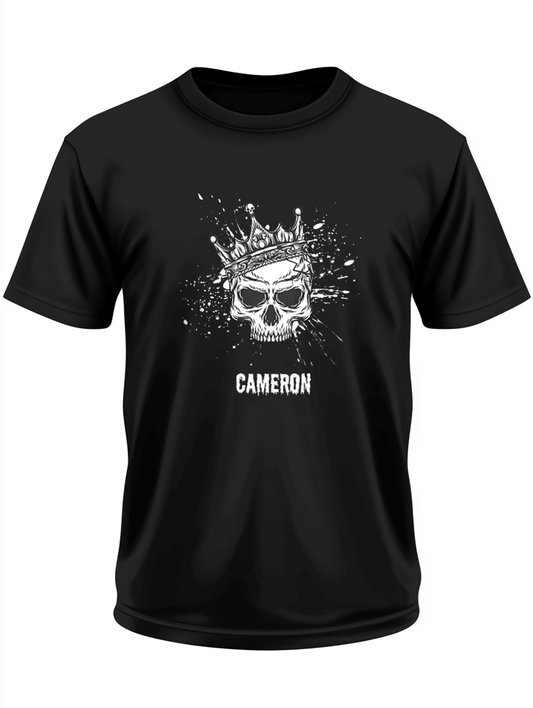CAMERON's Personalized Skull Crown T-Shirt
