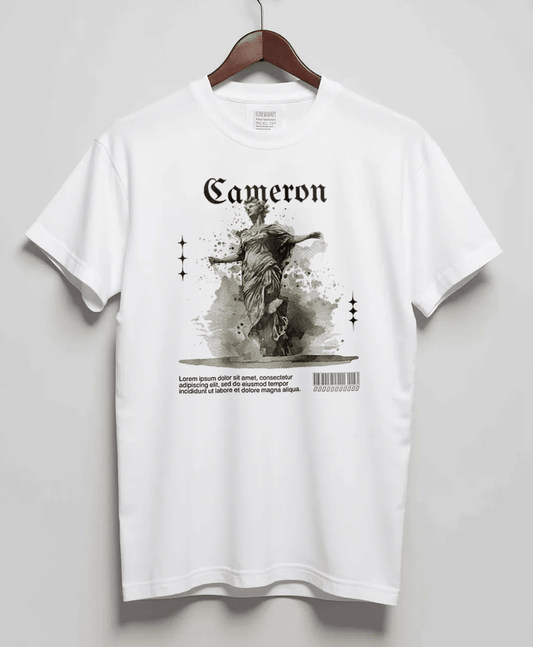 CAMERON's Stylish Monochrome Art T-Shirt