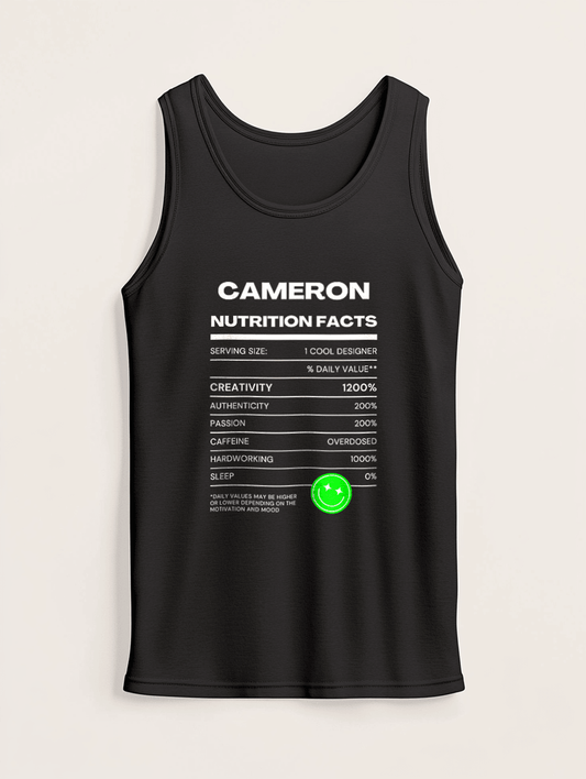 CAMERON's Personalized Nutrition Facts Tank Top