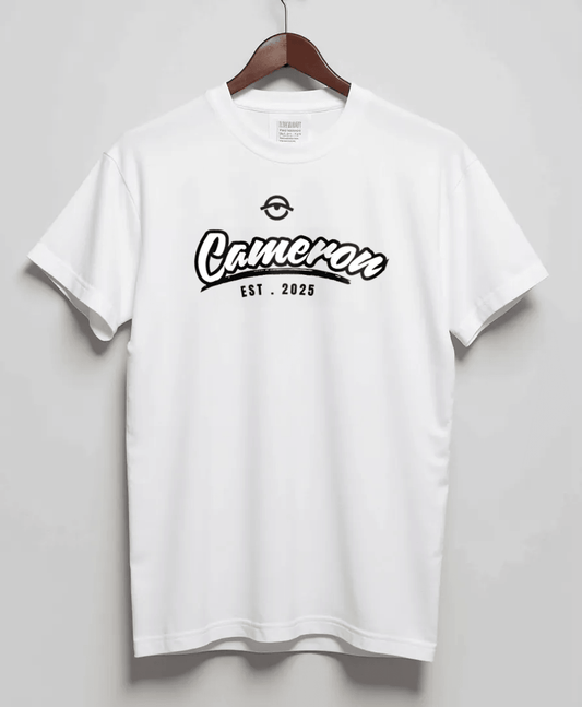 CAMERON White Personalized Tee - EST. 2025