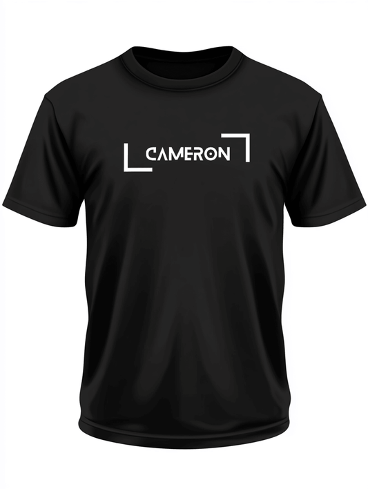 CAMERON's Minimalist Black T-Shirt - Personalized