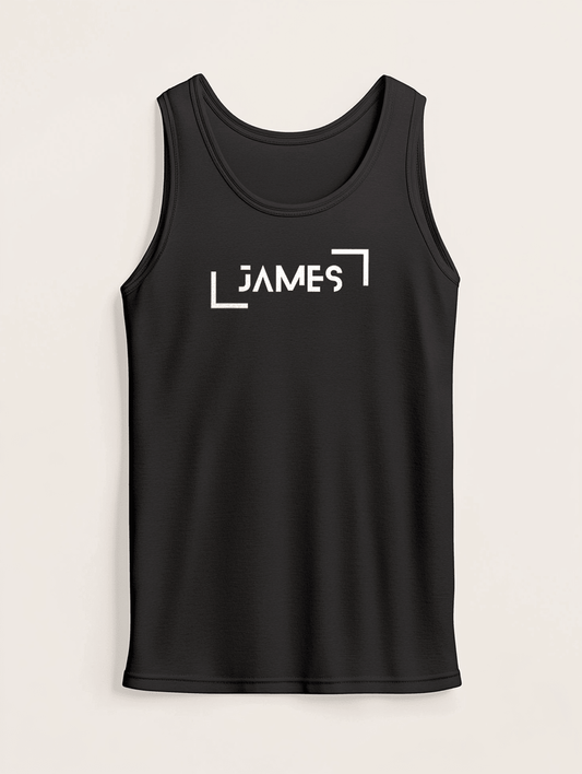 JAMES's Personalized Sleek Black Tank Top