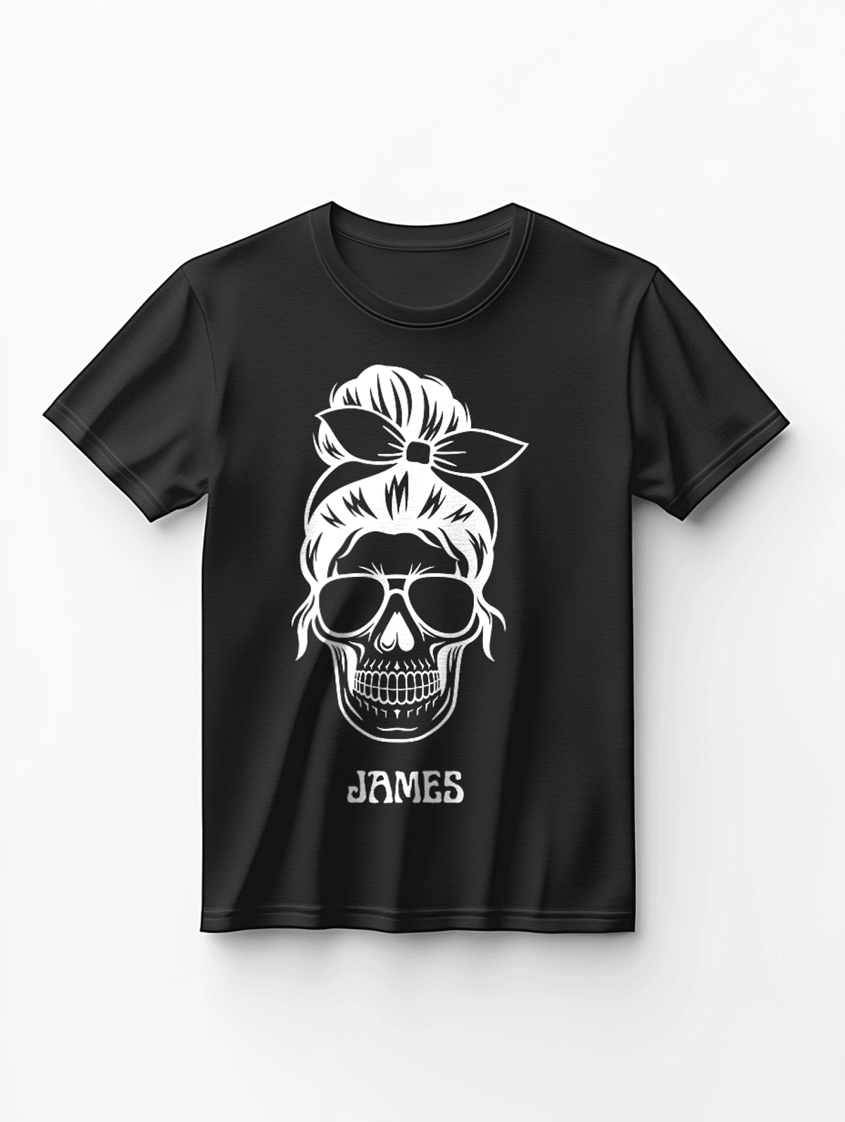 JAMES's Skull Design Tee with Bandana
