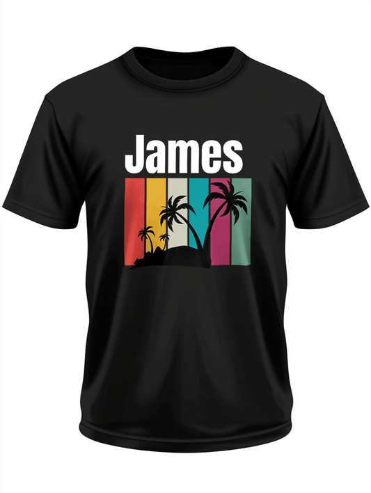 JAMES's Personalized Tropical Retro Tee