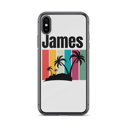 JAMES Tropical Stripes & Palm Phone Case