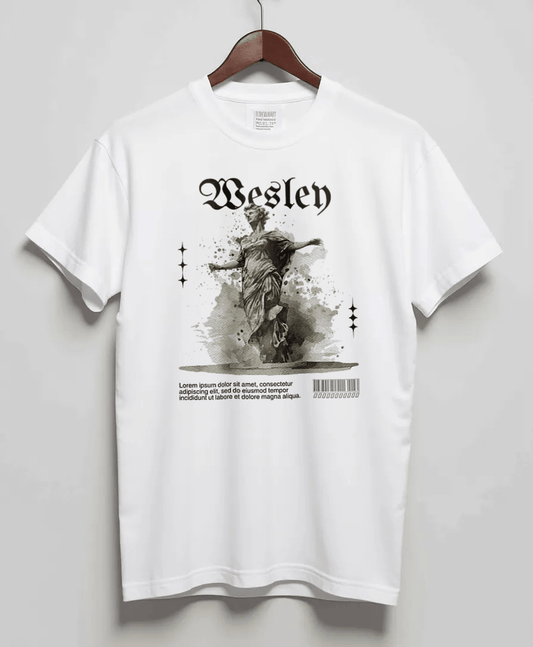 WESLEY's Artistic Monochrome Statue Tee