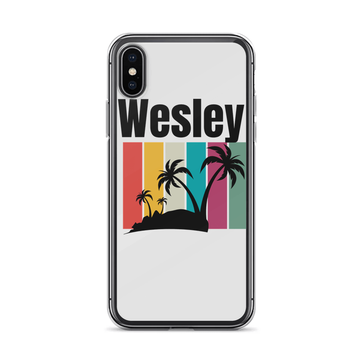 WESLEY Tropical Stripes & Palm Phone Case