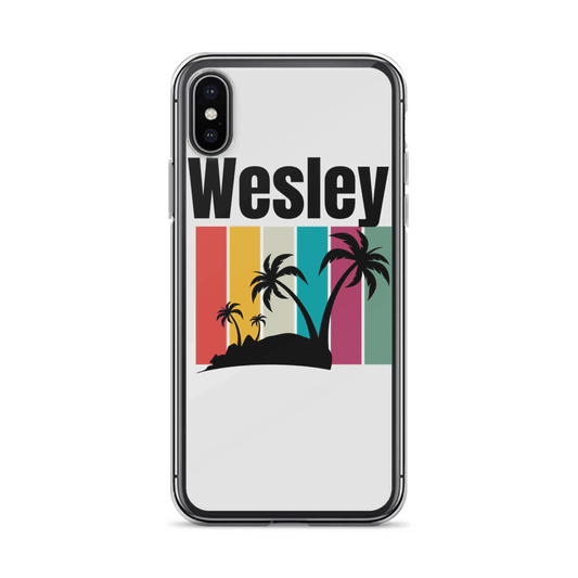 WESLEY Tropical Stripes & Palm Phone Case