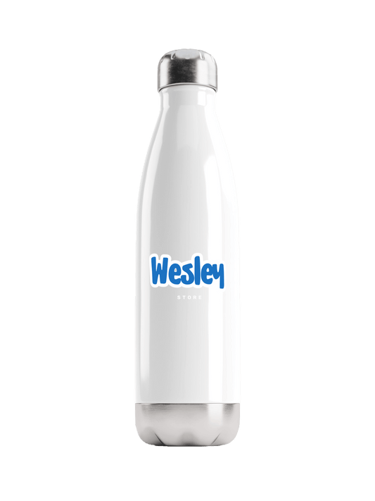 WESLEY's Personalized Sleek White Water Bottle