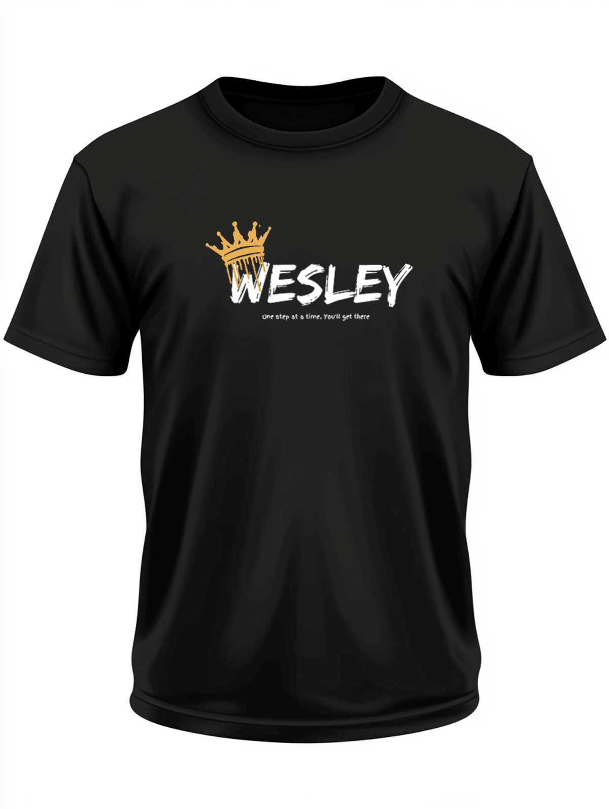 WESLEY's Crown Motif T-Shirt - One Step at a Time