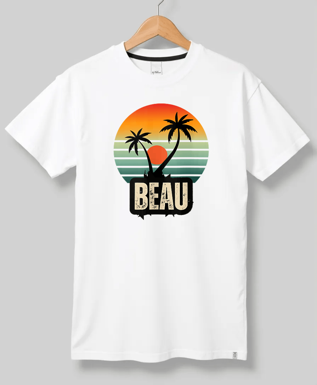 Custom BEAU Tropical Sunset BEAU T-Shirt: Embrace Personal Style