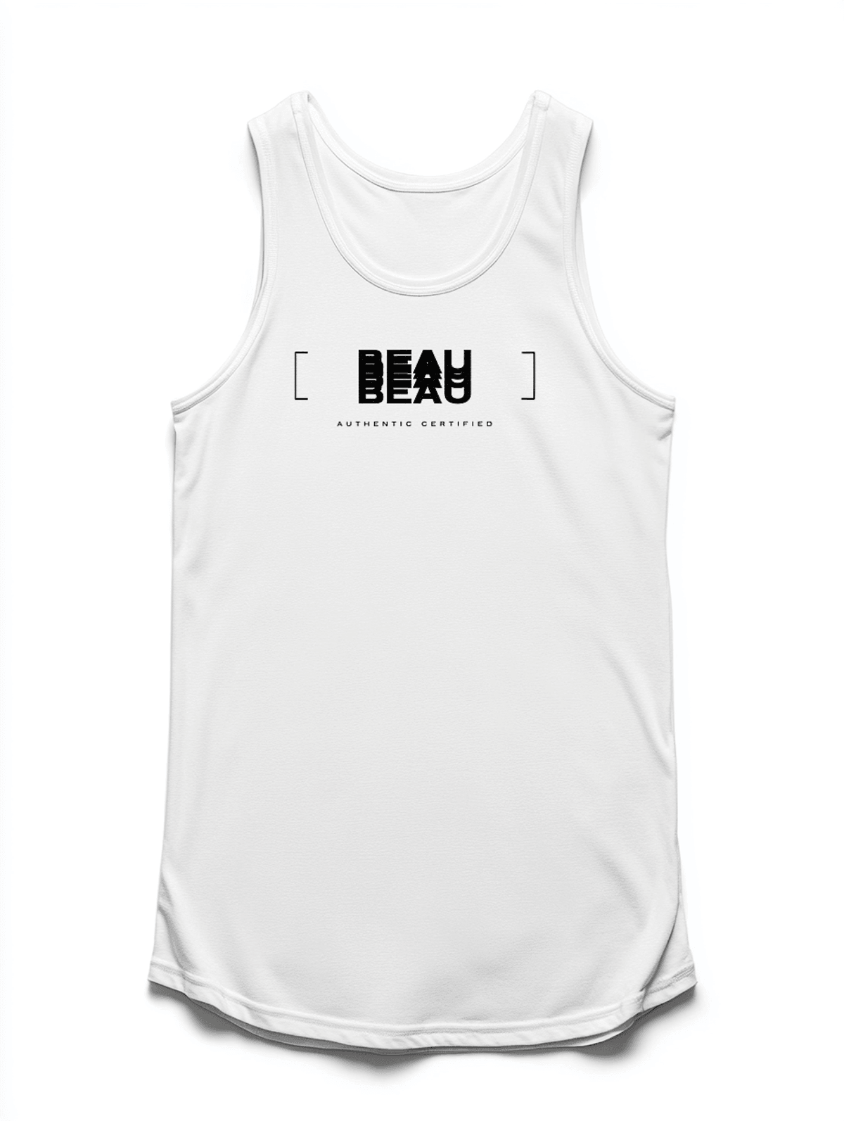 Modern BEAU Tank Top with Personalized Black Lettering