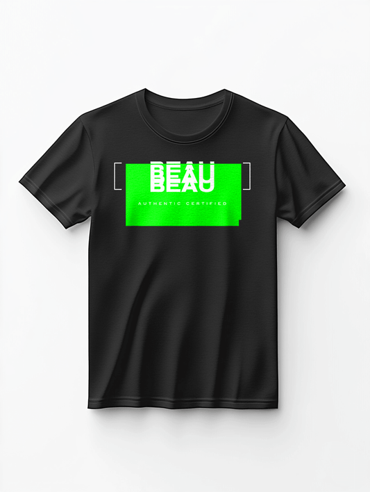 Bespoke Black BEAU T-Shirt: Authentic Certified for BEAU